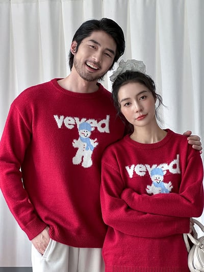 聖誕雪人紅色毛衣聖誕(大人)2