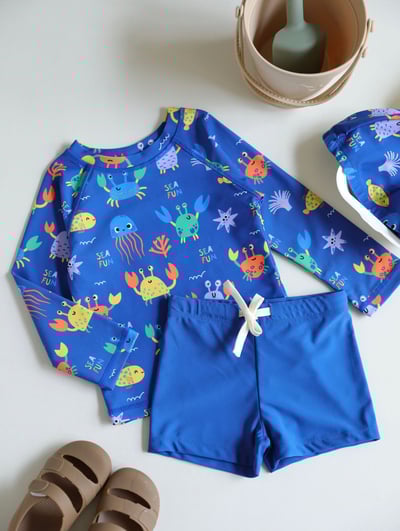 男童兩件式泳衣含帽4