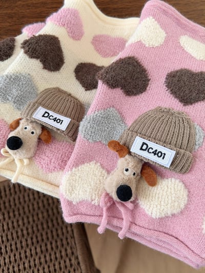 毛絨愛心小狗針織毛衣7