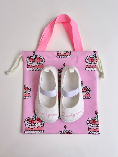 印花手提束口收納袋(幼兒園鞋袋)5色5