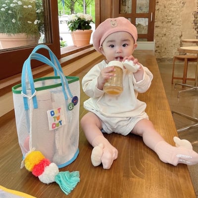 繽紛撞色網格水桶包4