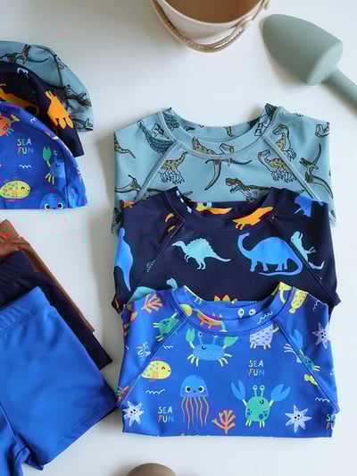 男童兩件式泳衣含帽5