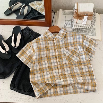 黃色格子襯衫3