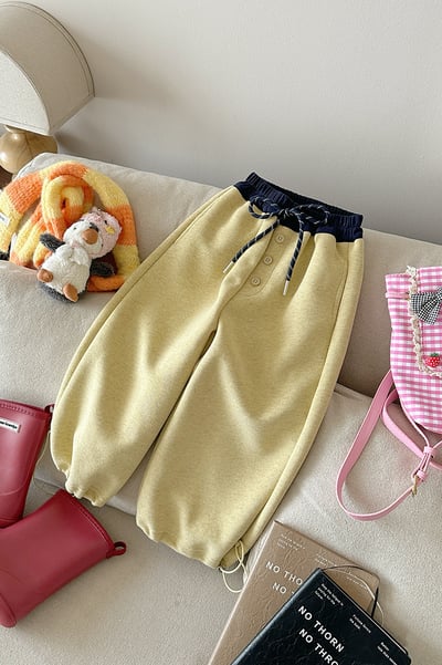 休閒寬鬆縮口棉褲3