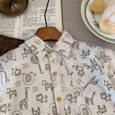 滿版動物休閒襯衫3