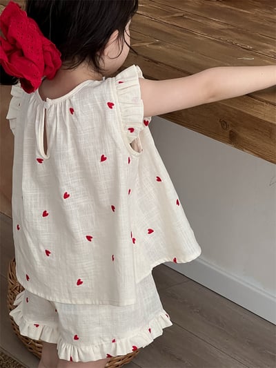 愛心飛袖無袖短褲套裝4