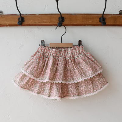 甜美碎花雙層褲裙5