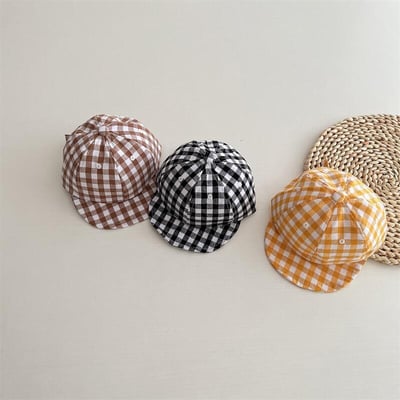 糖果色棋盤格鴨舌帽3