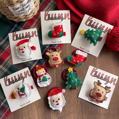 聖誕織布髮圈髮夾1