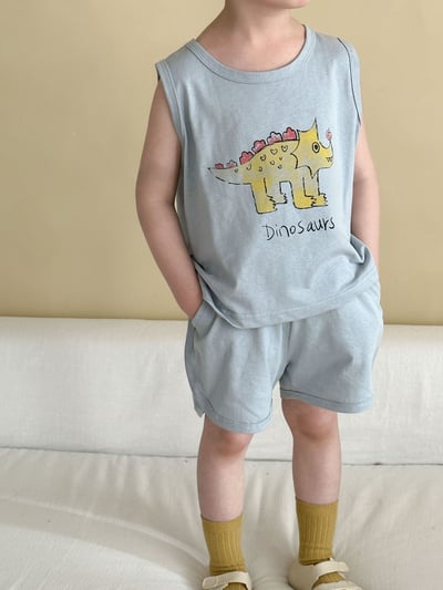 恐龍卡通背心套裝3
