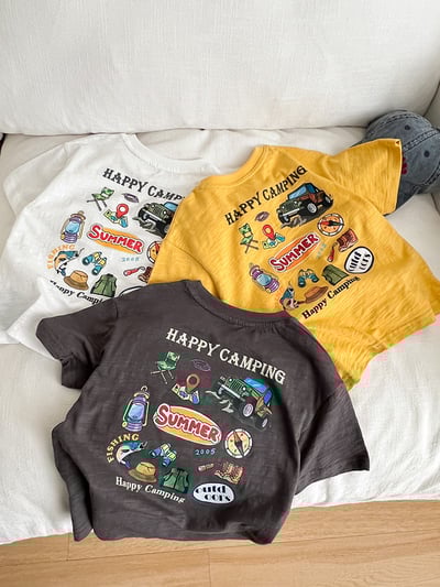 竹節棉字母卡通T恤11