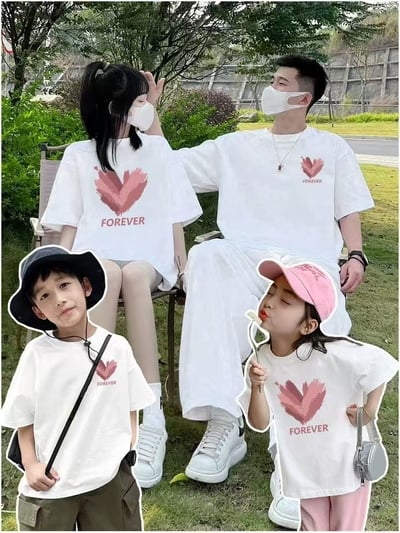 彩繪愛心短袖上衣親子裝2