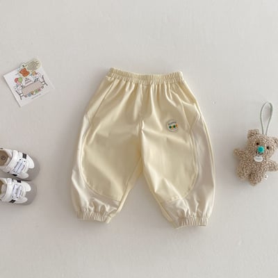 拼接網眼彈性休閒薄長褲6