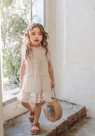 蕾絲花邊無袖洋裝-尺寸100公分2