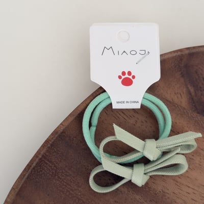 馬卡龍細織帶蝴蝶結髮夾 髮繩4