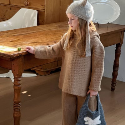 連帽毛衣+長褲套裝1