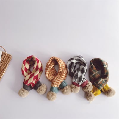 幾何格紋交叉圍脖1