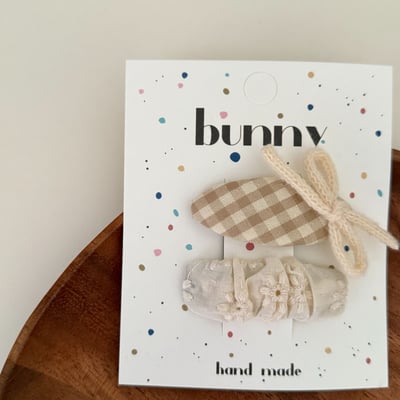 奶茶色系布髮夾4