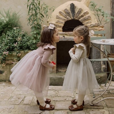 甜美荷葉邊公主紗洋裝1