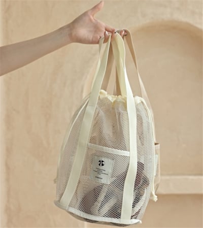 沙灘網格抽繩收納袋2