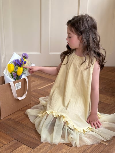 仙氣拼接網紗背心裙3