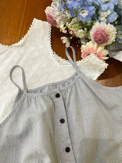 疊穿格子吊帶背心兩件套裝6