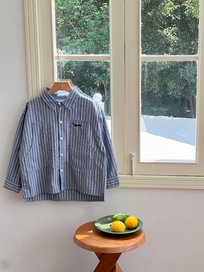 韓版休閒條紋襯衫12