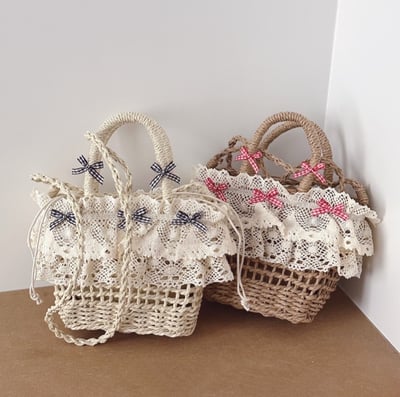 蕾絲蝴蝶結編織包4