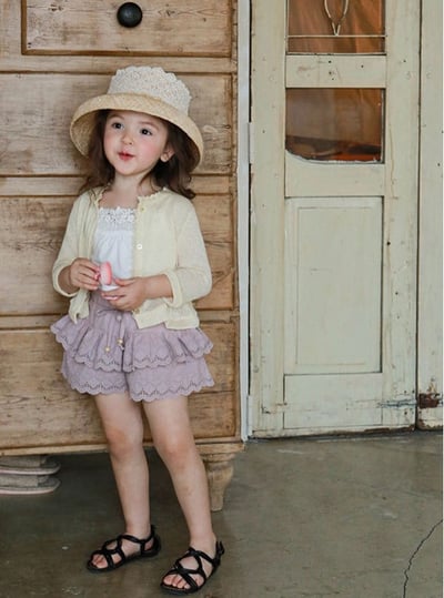 甜美雙層簍空蕾絲短褲裙3