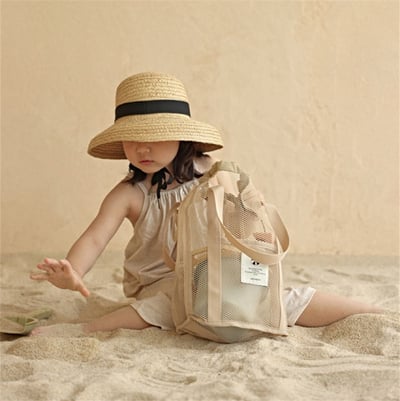 沙灘網格抽繩收納袋3