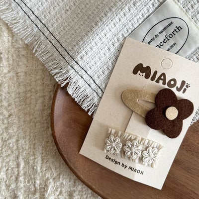 米白系蕾絲蝴蝶結髮夾5