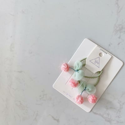 蝴蝶結櫻桃髮圈5