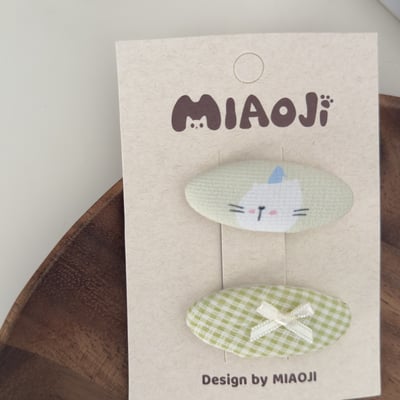 可愛小動物格紋髮夾4