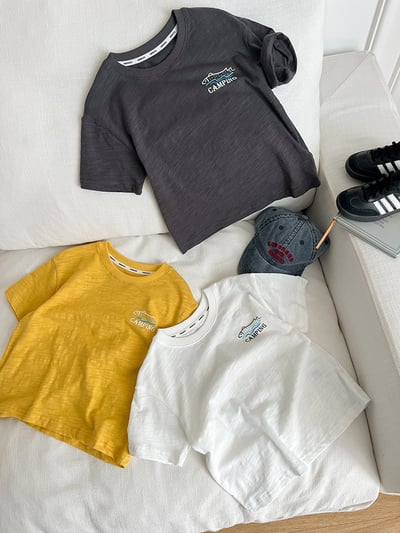 竹節棉字母卡通T恤2