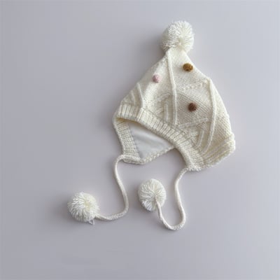 可愛毛球護耳毛線帽2