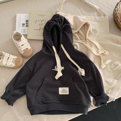 純色口袋布標抽繩帽T2