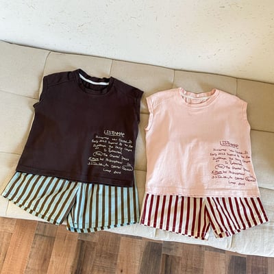 簡約字母條紋褲套裝4