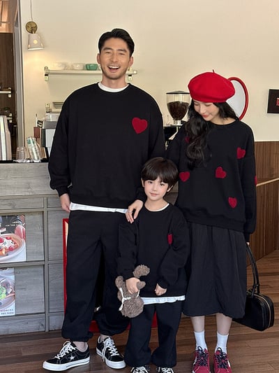 紅色愛心加絨上衣(大人)2