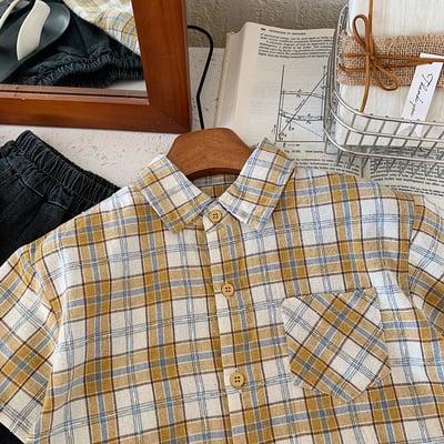 黃色格子襯衫5