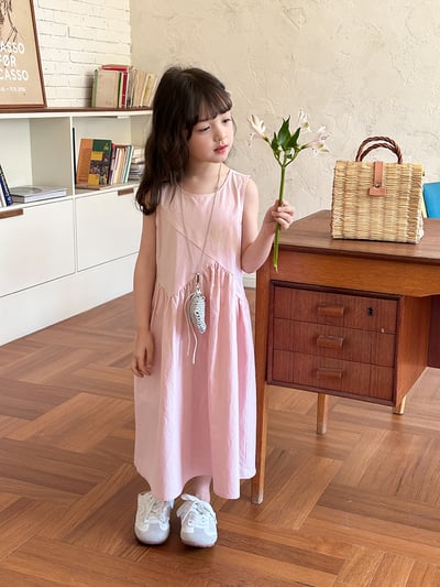 氣質拼接無袖長洋4