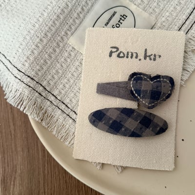 灰藍系格紋髮夾8