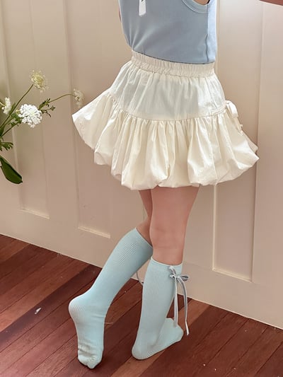 蝴蝶結花苞短褲裙7