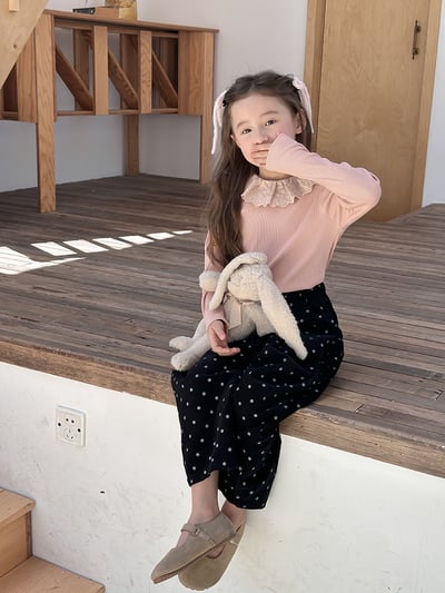 素色蕾絲花邊領上衣(4色)5