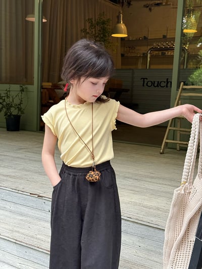 純色木耳花邊背心上衣2