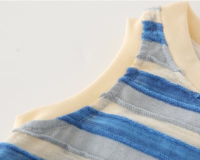 水藍條紋背心連身裙母女裝7