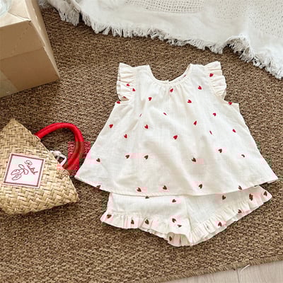 愛心飛袖無袖短褲套裝1