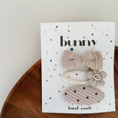 奶茶色系布髮夾6