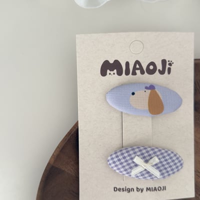 可愛小動物格紋髮夾5