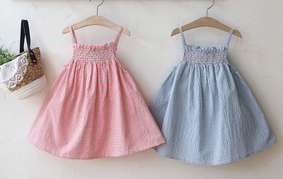 細肩格紋吊帶連身裙10