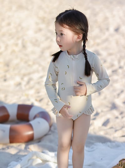 女童長袖拉鍊泳衣含帽11